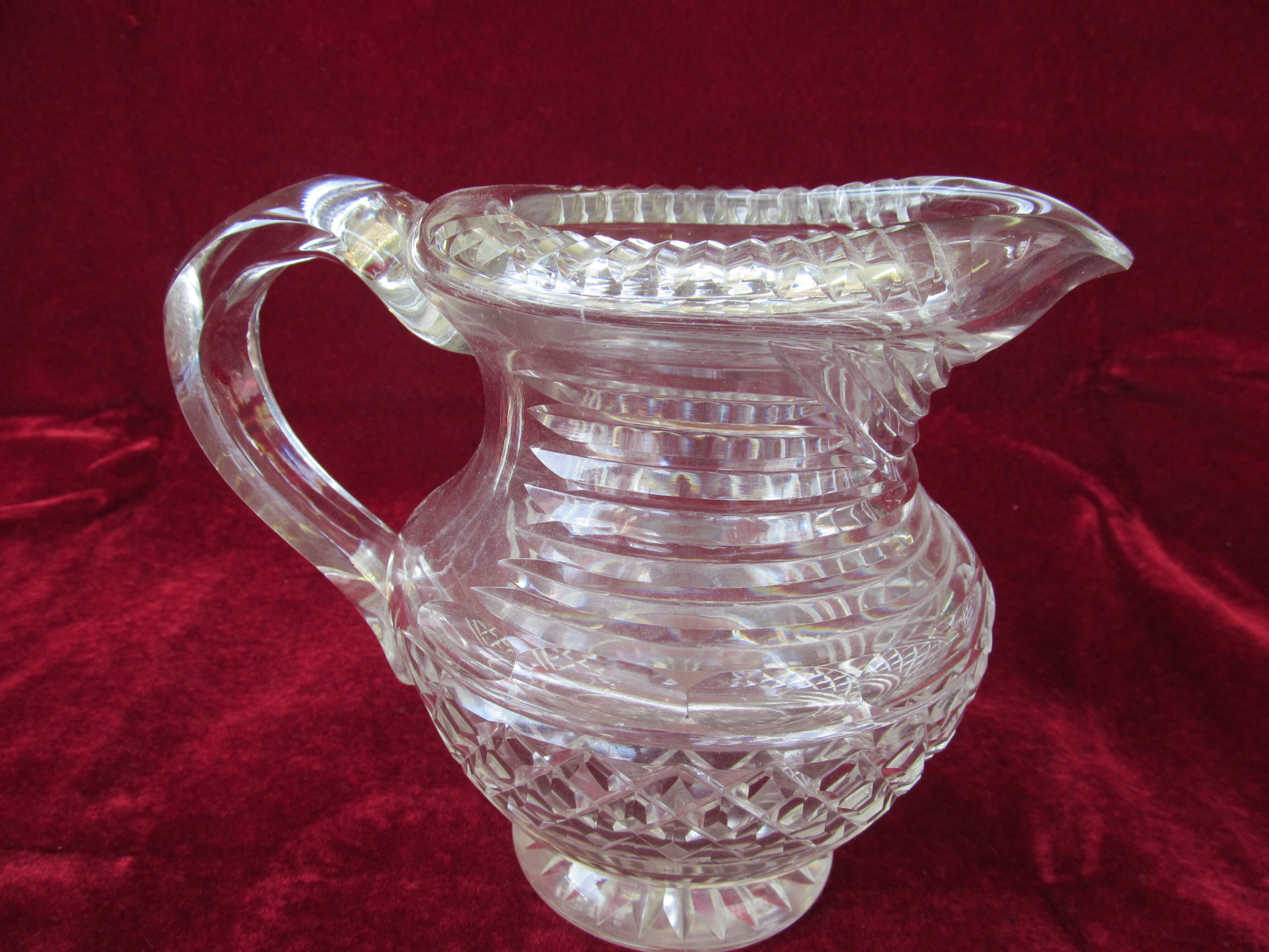 English Cut Crystal "Turnover Lip" Jug or Pitcher