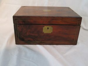 Brass Inlaid Burr Walnut Lap Desk