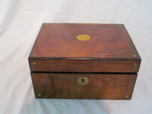 Brass Inlaid Walnut and Coromandel Lap Desk