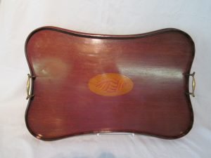 Inlaid Mahogany and Satinwood Gallery Tray