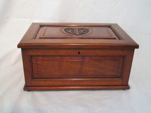 Monogrammed Mahogany Paneled Work Box