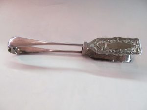 Antique English Silverplate Asparagus Tongs