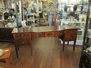 Antique English Inlaid Mahogany Geo. III Sheraton Style Sideboard