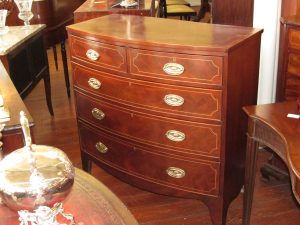 Antique English Mahogany Bowfront Chest