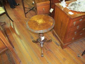 Antique English Victorian Marquetry Inlaid Rosewood and Walnut Table
