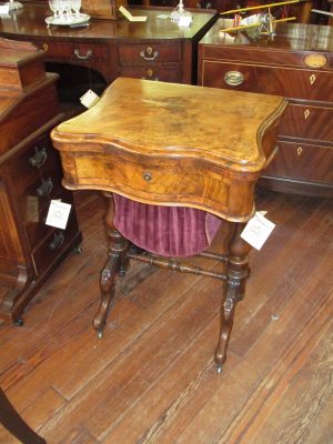 Burr Walnut Flip-Top Games Table