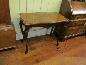 Burr Walnut French Style Flip-Top Games Table