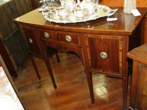 Inlaid Mahogany Hepplewhite Style Bowfronted Sideboard