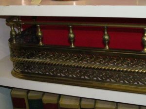 Hand Engraved Pierced Brass "Thistle" Motif Fire Fender