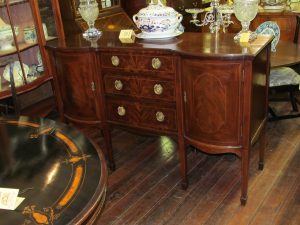Inlaid Mahogany Shaped Front Sideboard