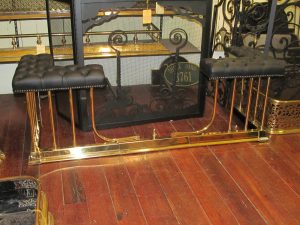 Polished Solid Brass and Leather Tufted Seat Expandable Club Fender