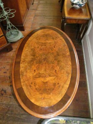 Burr Walnut and Mahogany Victorian Occasional Table