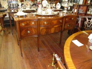 Inlaid Flame Mahogany Serpentine Sideboard
