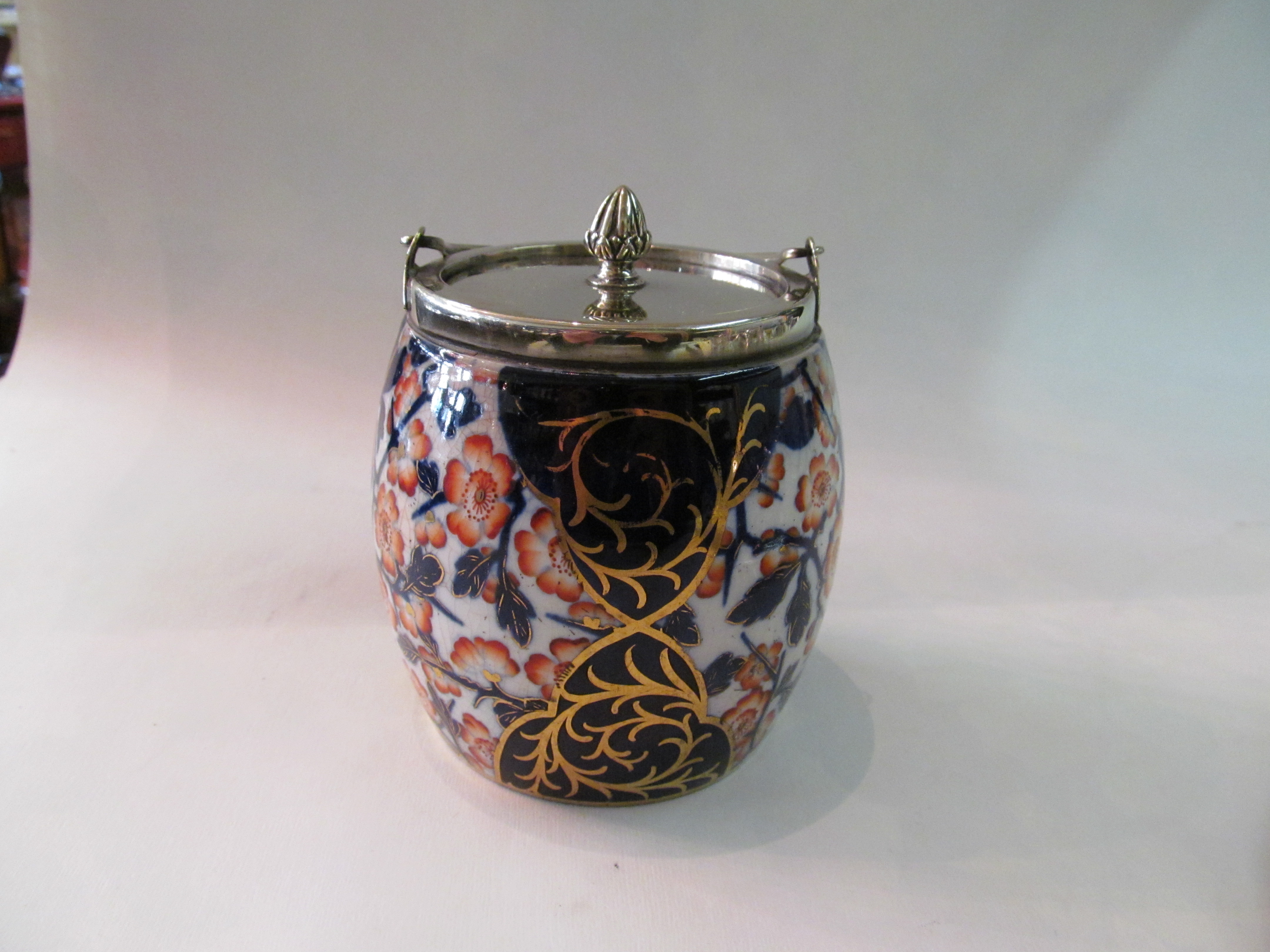 Hand Decorated "Imari" Covered Jam Barrel