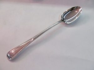 Antique English Silverplate "Beaded" Pattern Rice Spoon