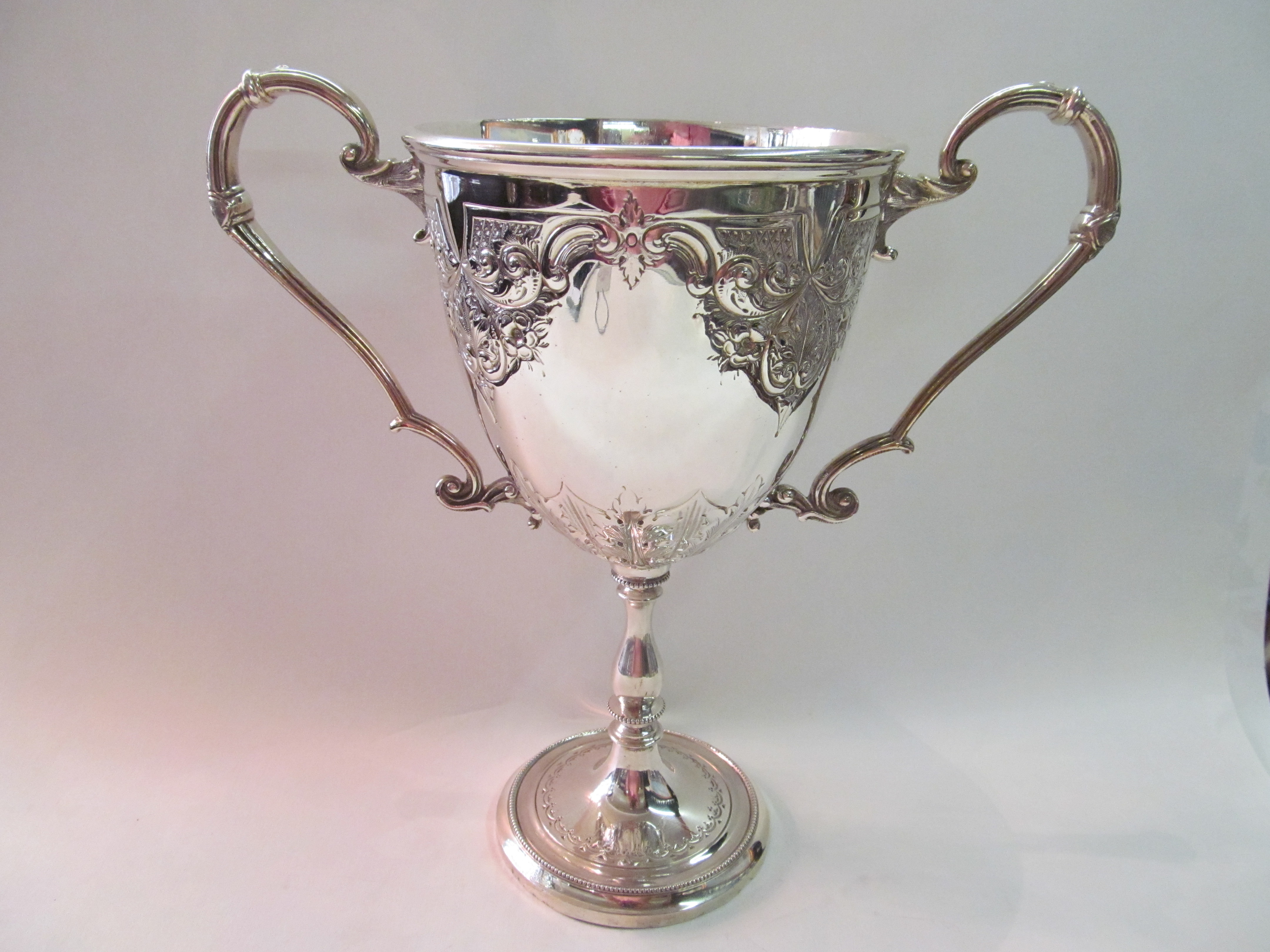 Antique English Silverplate Two-Handle Trophy Cup