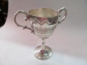 Antique English Silverplate Two-Handle Trophy Cup