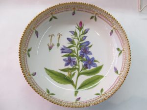 Flora Danica "Campanula" Porcelain Shallow Bowl