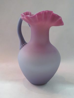 American Satin Glass Blue to Amethyst Pitcher