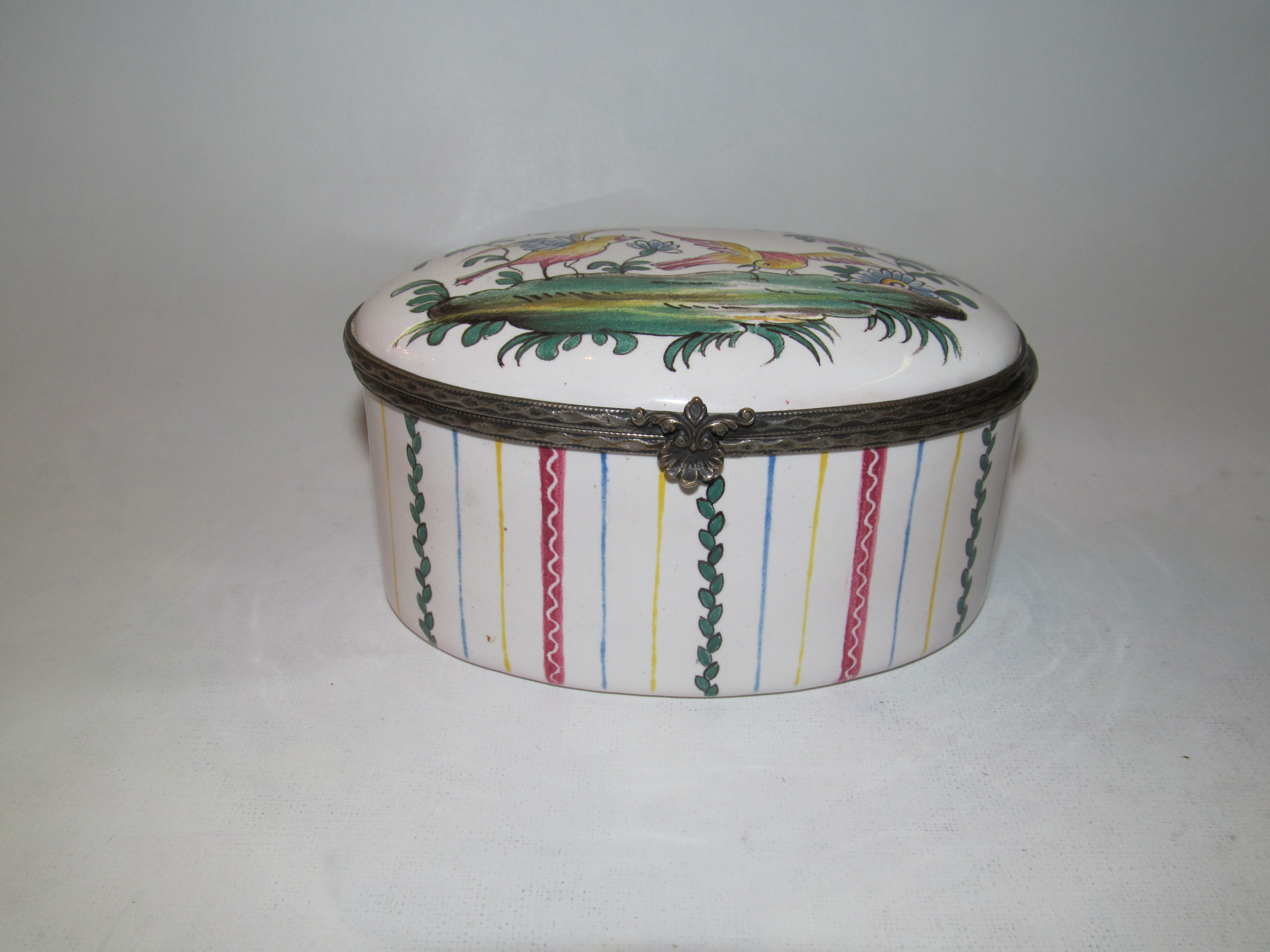 Large Hand Enamelled Hinged Box