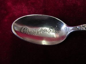Sterling Silver "Martele" Chas, SC Souvenir Spoon