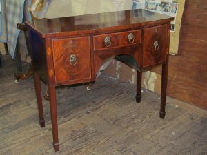 Antique English Geo. III Diminutive Size Bowfront Sideboard