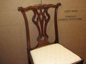 Set of Eight Antique English Hand Carved Chippendale Style Dining Chairs