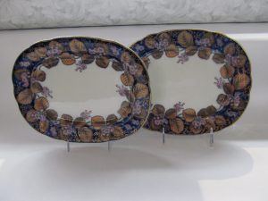 Pair of English Davenport Ironstone Cobalt Platters