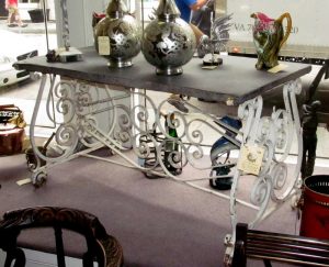 Antique English Hand Wrought Iron Garden Table