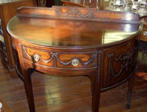 Antique English Demilune Console