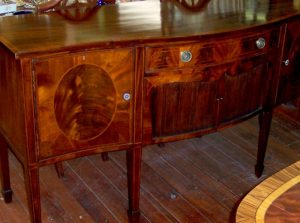 Antique English Serpentine Front Sideboard