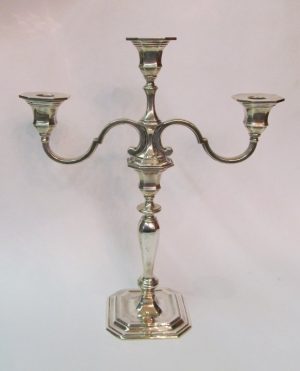 Pair of Tiffany & Co. Sterling Geo. III Style 3-Light Candelabra