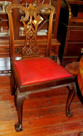 Set of 4 Antique English Chippendale Style Side Chairs