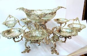 Antique English Cast Sterling Silver Epergne by Thomas Powell