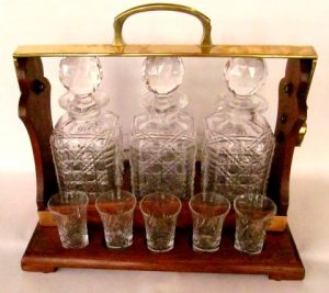 Antique English Patented Tantalus Set
