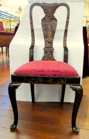 Antique English Chinoiserie Q.A. Style Side Chair