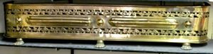 Antique English Pierced Brass Geo. III Fireplace Fender