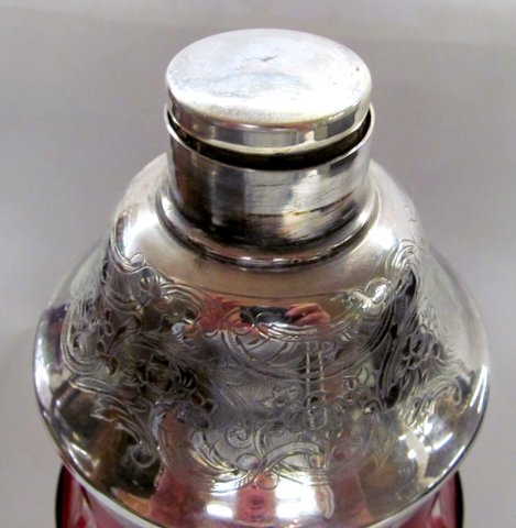 Old Austrian Ruby Overlay Crystal Cocktail Set - Image 7