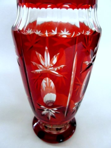 Old Austrian Ruby Overlay Crystal Cocktail Set - Image 6