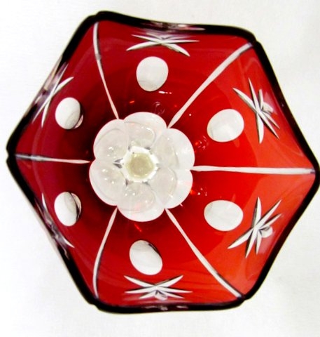 Old Austrian Ruby Overlay Crystal Cocktail Set - Image 5