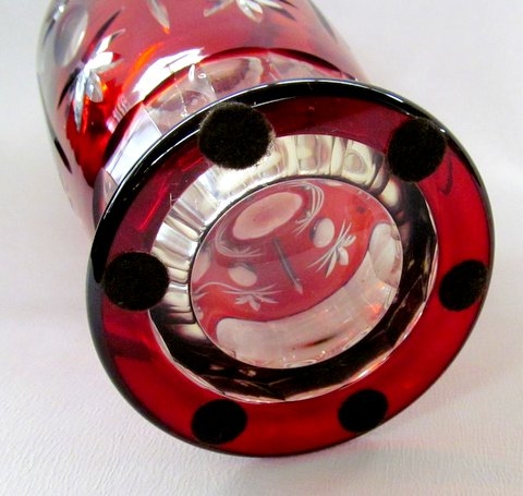 Old Austrian Ruby Overlay Crystal Cocktail Set - Image 3