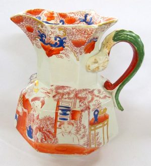 Antique English Mason's Ironstone Imari Chinoise Design Hydra Jug
