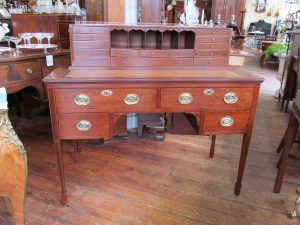 Antique English Inlaid Mahogany Hepplewhite Style Writing Desk