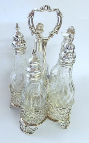 George III Fire Bottle Warwick Cruet Set