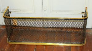 Antique English Geo. III Brass and Steel Fire Fender