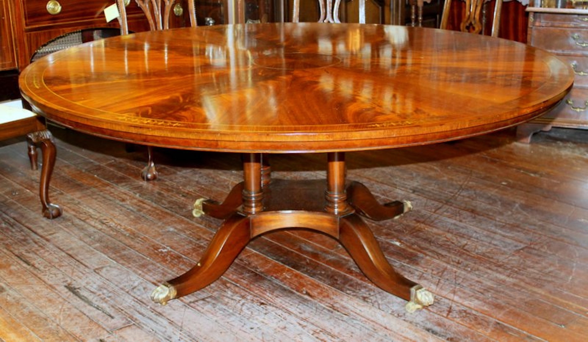 English Bench-Made Regency Style Circular Dining Table
