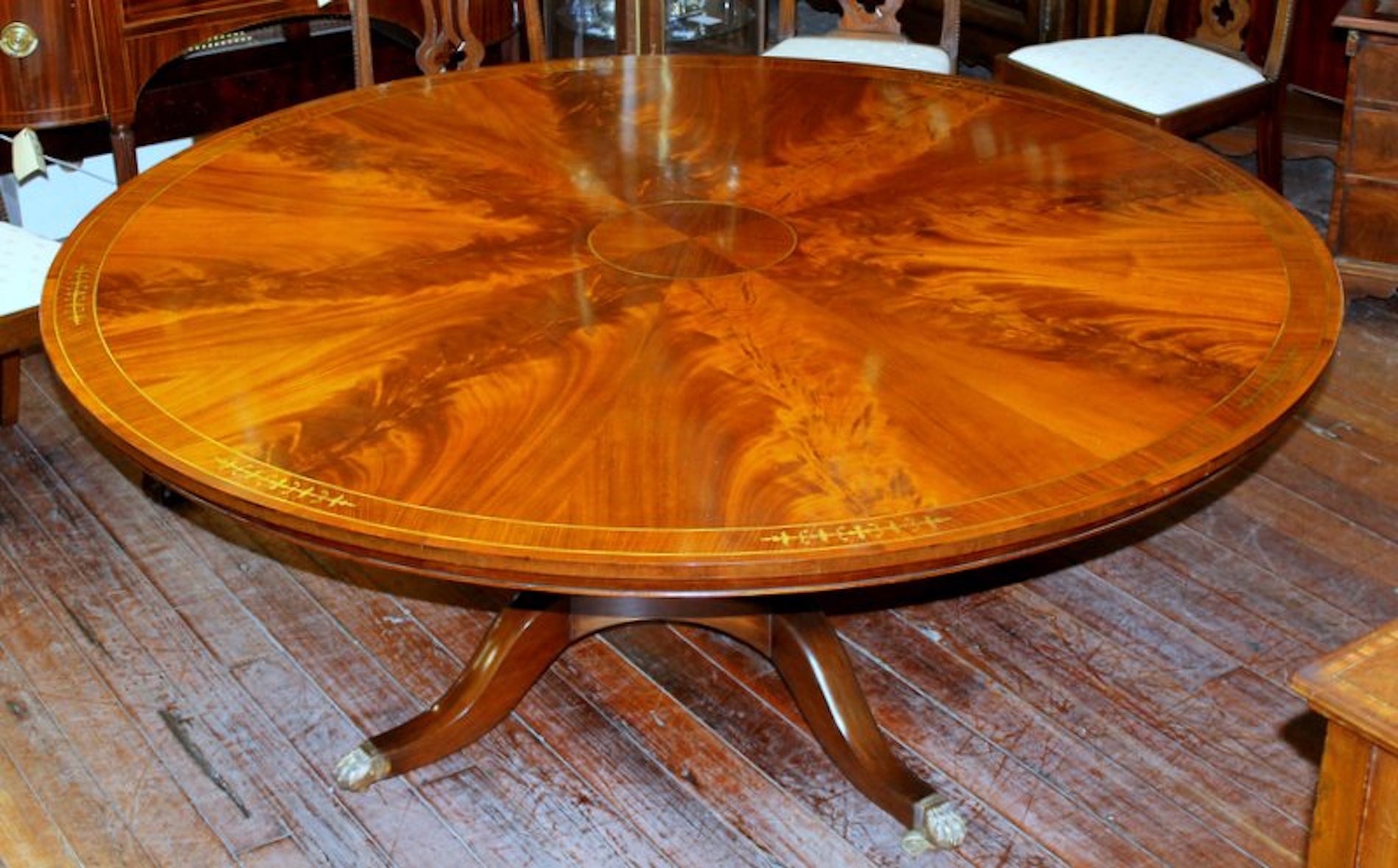English Bench-Made Regency Style Circular Dining Table - Image 5