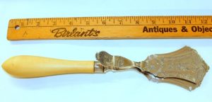 Large Ivory Handle Asparagus Tongs
