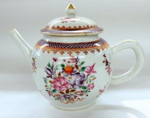 Antique Chinese Export Globular Teapot