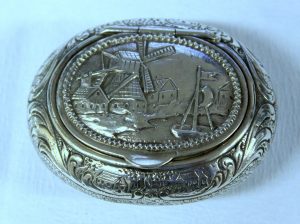 Antique German .800 Fine Silver Hand Chased Snuff Box